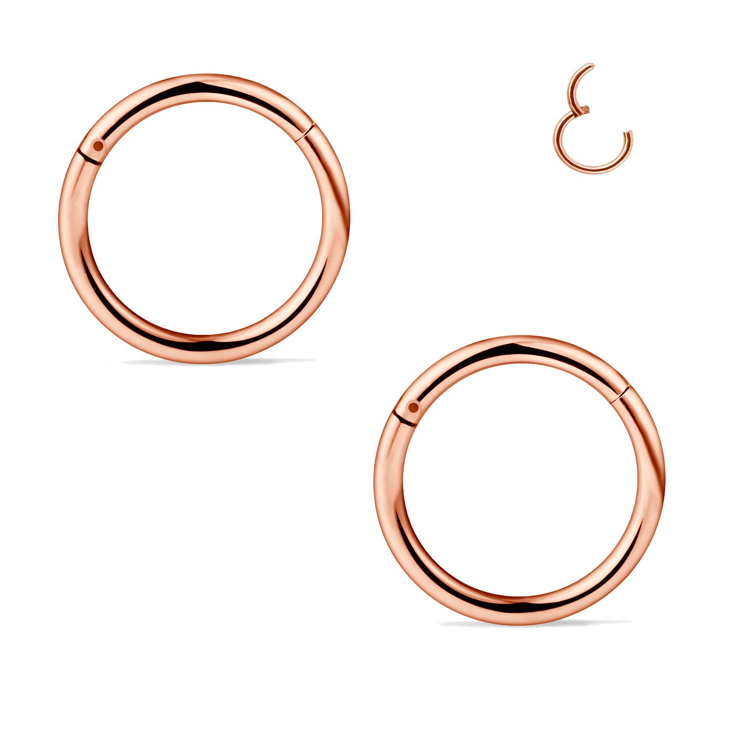 FECTAS Segmento de Acero Inoxidable Anillo de Nariz Aro Clicker Bisagra Labio Septum Tragus Helix Cartílago Perforación Joyería (18/16/14G) — view 3