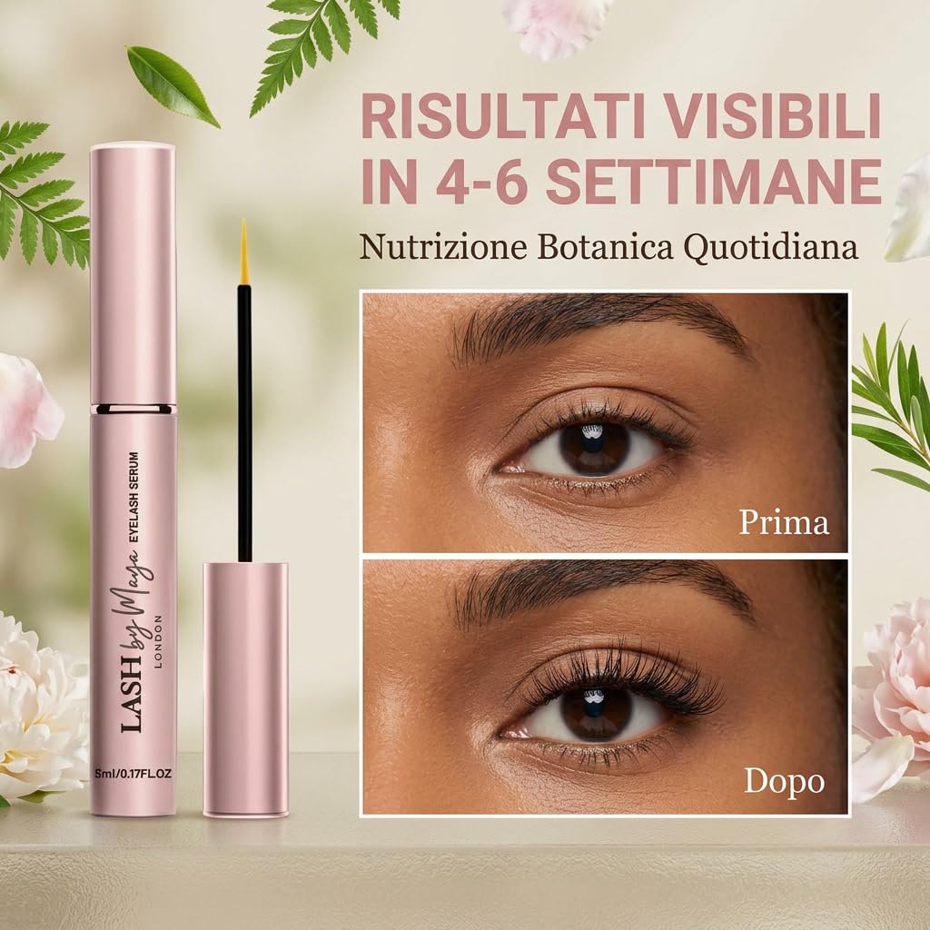 Glowsty Lashes Siero Ciglia/Lash By Marya Siero Ciglia London Rosa 2.0—Trattamento Ciglia Delicato Con Ginseng Swertia Japonica E Vitamina B2 Per Un Aspetto Più Folto E Ordinato Ogni Giorno (1 pezzo)