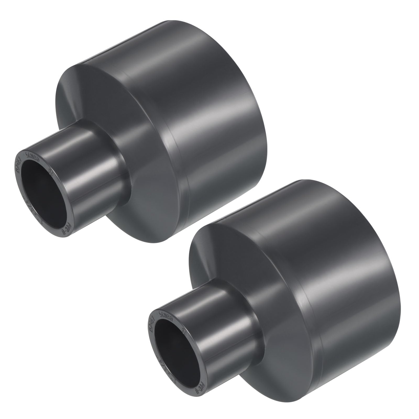 YOKIVE 3 Pcs UPVC Reducer Fitting, Straight Adapter Connector Connect Pipe Socket Schedule 80, Great for Bathroom Kitchen