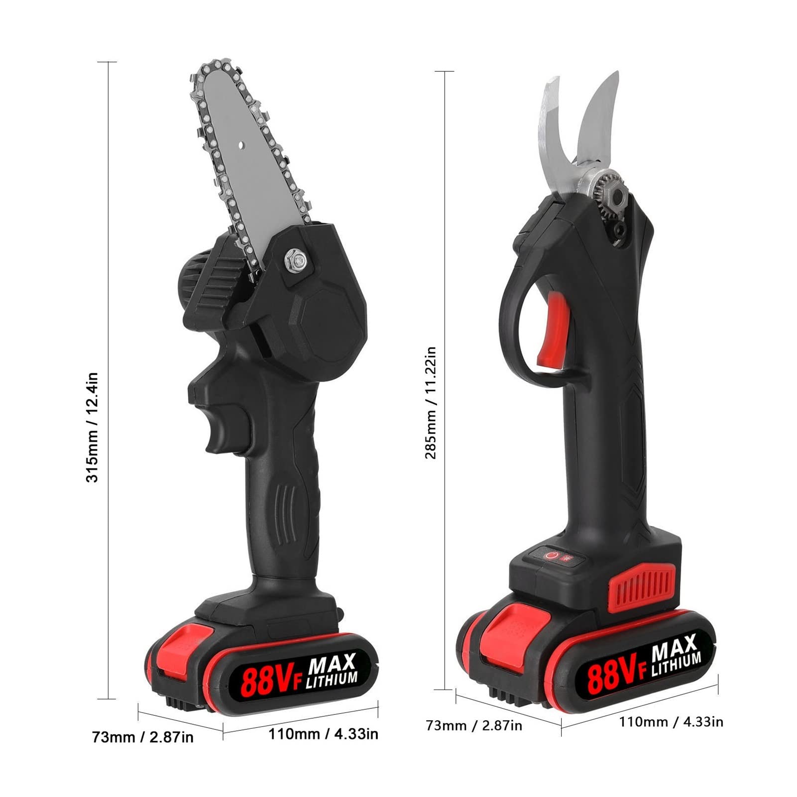 Tijeras De Podar EléCtricas, Tijeras de podar eléctricas inalámbricas de 21V y 30mm, sin escobillas, 88VF, cepillo de 4 pulgadas, sierra eléctrica, juego de motosierra, herramienta de carpintería for