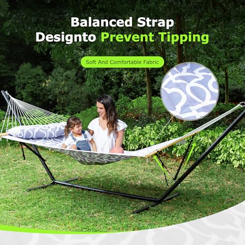 Image of ANAGOO Double Hammock with Stand 500lbs Heavy Duty Outdoor Two Person Round