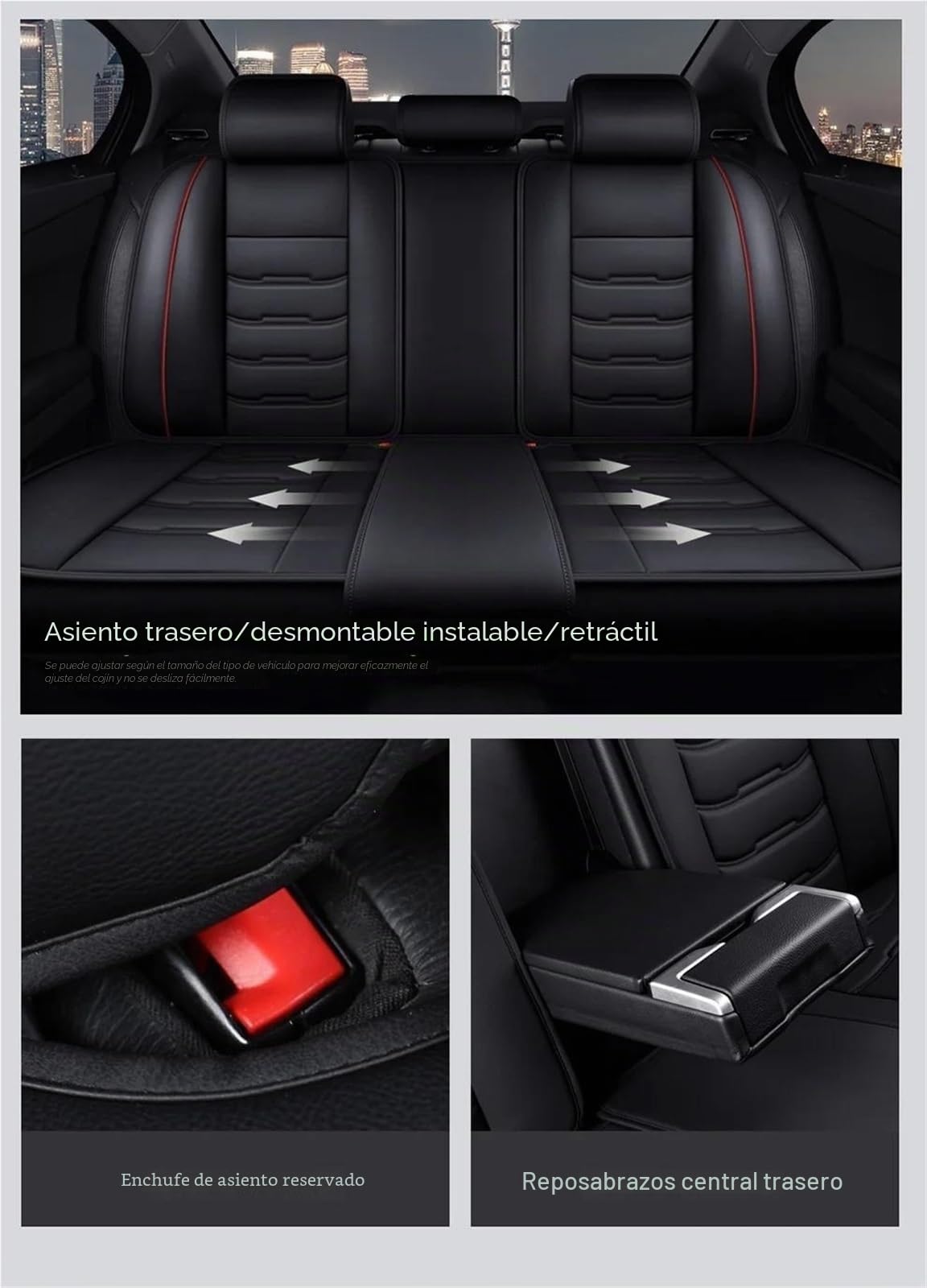 Fundas Asientos Coche Funda Universal Asientos Coche Para Volvo XC60 XC90 XC40 XC70 S60L C30 S80 S90 V50 V60 Accesorios Interiores Automóviles Protector Asiento Delantero(Black Red 5)