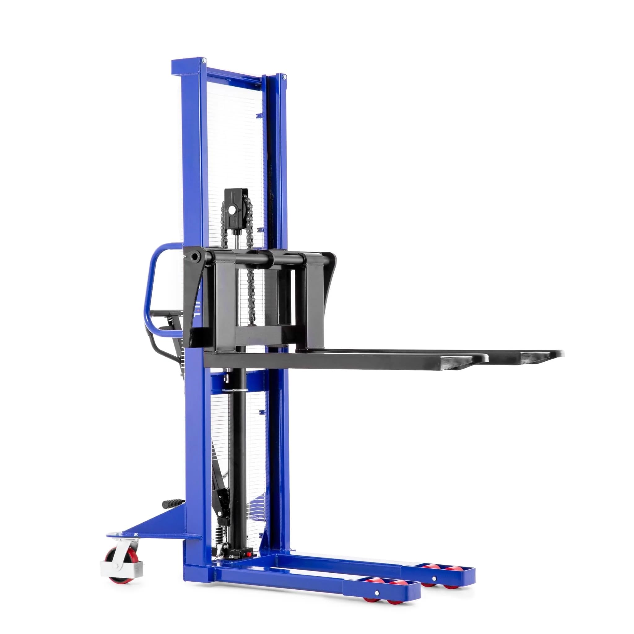 Pallit Carrello Elevatore FLEX - Forche Regolabili, Sollevatore Idraulico Manuale, Altezza 1.600 mm, Portata 1.000 kg, Transpallet Verticale, Ruote in PU