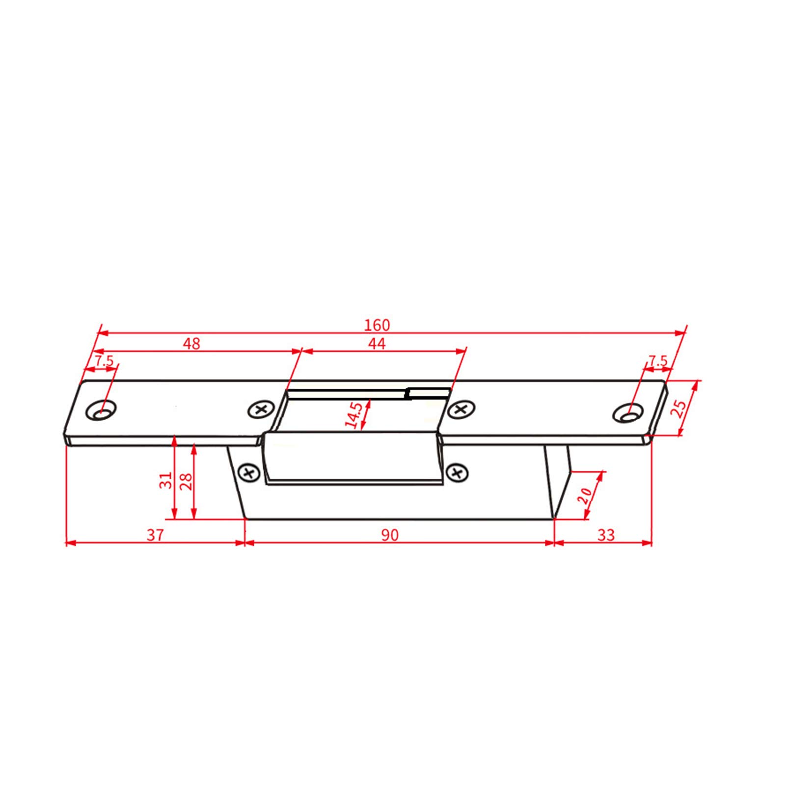 Serrure d'accès électrique, serrure cathodique 12V cadre de porte étroit gâche électrique accessoire de serrure domestique fournitures pour la maison pour les immeubles de bureaux campus