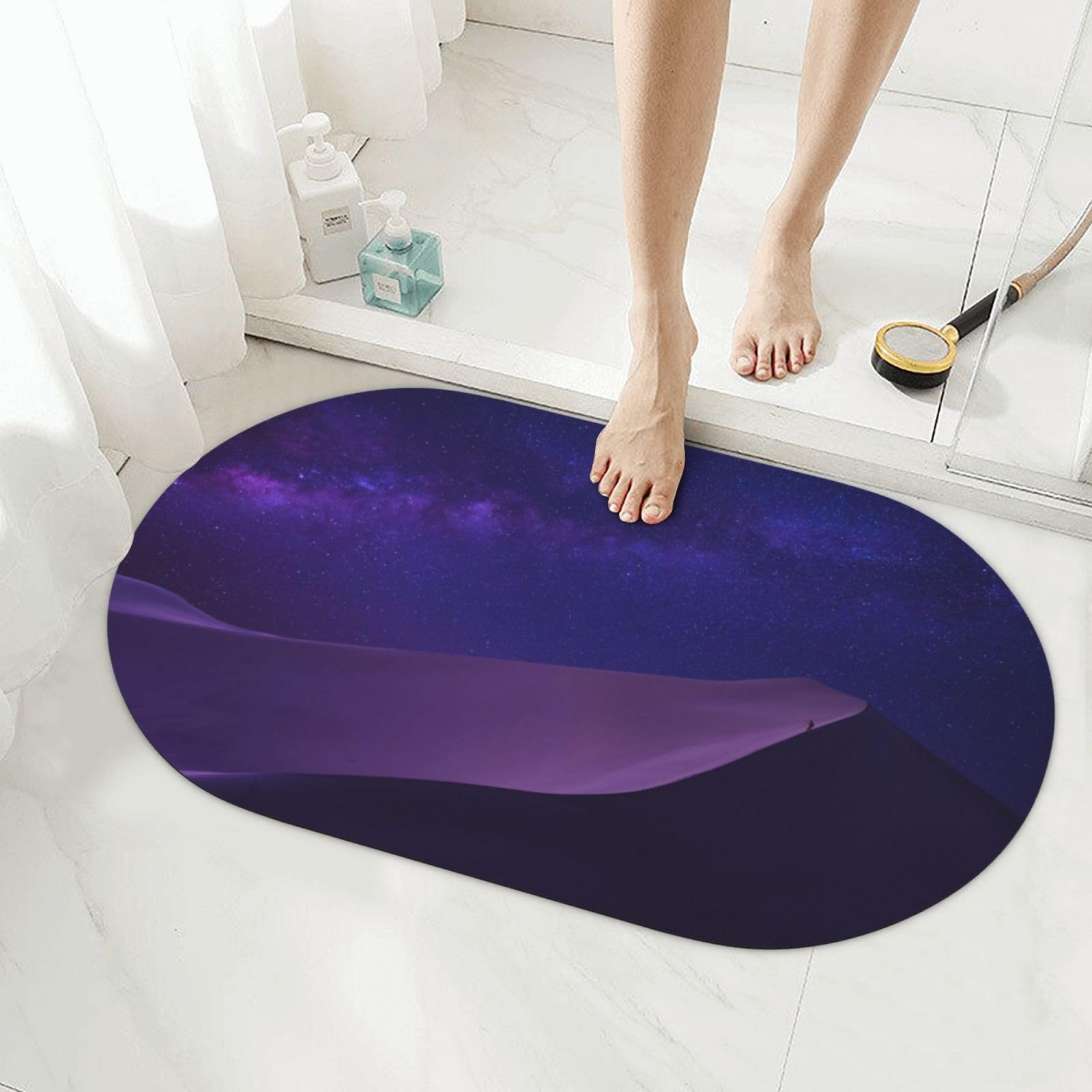 Tapis de bain à diatomées évitant les glissades grâce à son séchage rapide imprimé désert