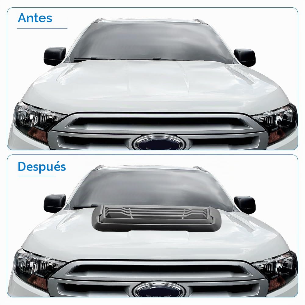 Pala para capó Protector de capó para Ford Ranger Wildtrak Raptor 2015-2022 Limited XL XLT Tremor Platinum T7 T8 MK2 MK3 ABS Paneles de capó