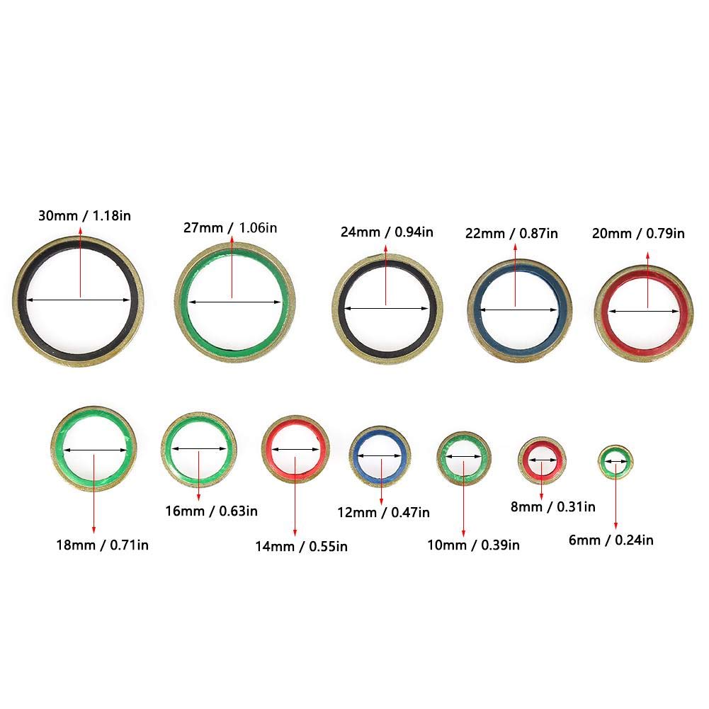 VOBOR O-Ring Set 240-tlg. 6–30 Mm – Ölstopfer & Dichtungsringe Für Auto, Wasserhahn & Co. – NBR-Metall-Kombi, Hitzefest Bis 100 °C