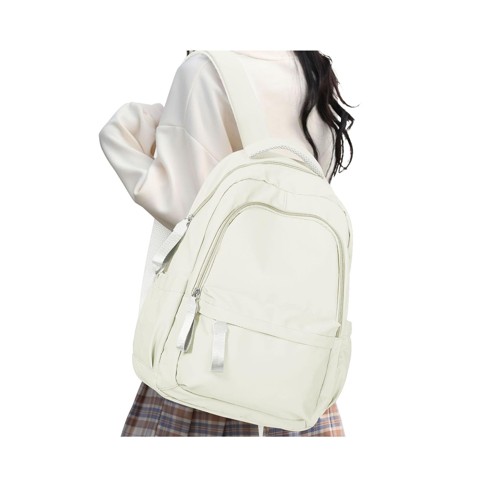 HYC00 Rucksack Damen Schulrucksack Teenager Mädchen College Laptop Rucksack Damen 14 zoll Leichte Tagesrucksäcke Schultasche Casual Daypacks Reiserucksack für Schule Uni Reise School Backpack,Beige