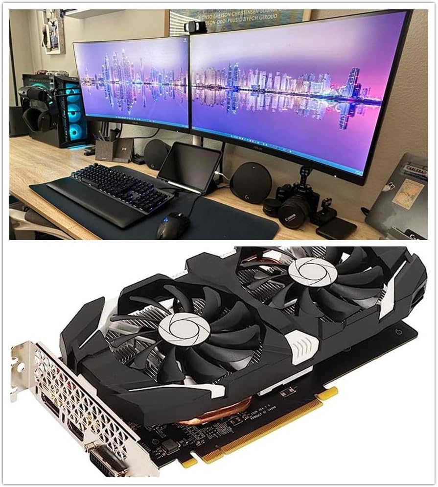 GTX1060 GDDR5 192bit PCIE Graphic Card, Dual Fans 8008MHz Memory Frequency Computer Graphics Card, HDMI DVI DP 4K HDR Gaming Graphics Card(6GB)