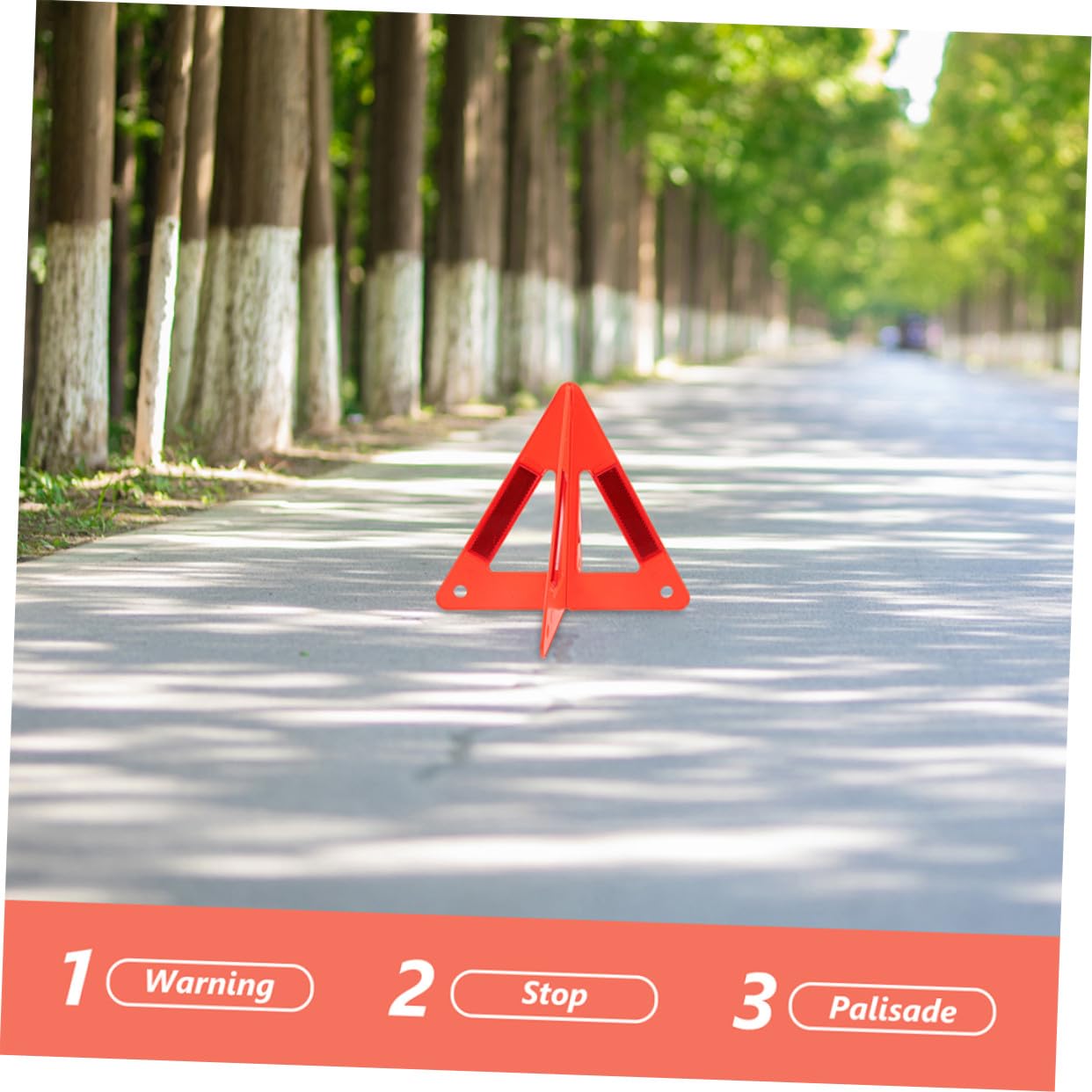 Triangolo di Segnalazione Rosso Pieghevole 3 Pezzi Plastico | Veicoli in Sosta, Struttura Stabile Superficie Riflettente, Formato a Triangolo