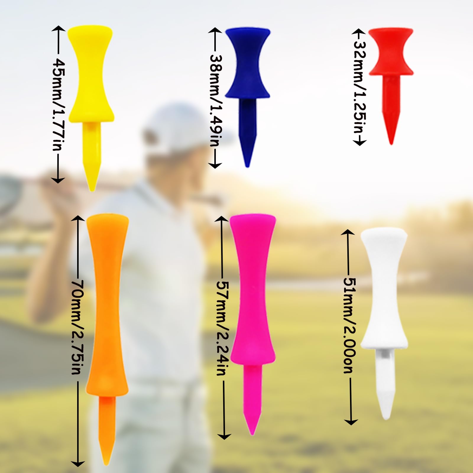 120 Pezzi Tee da Golf, Tee da Golf Rosa in plastica, Castle Tees Golf Riutilizzabile per L'allenamento del Golfista, Adatte a Tutti i Tipi di Appassionati di Golf