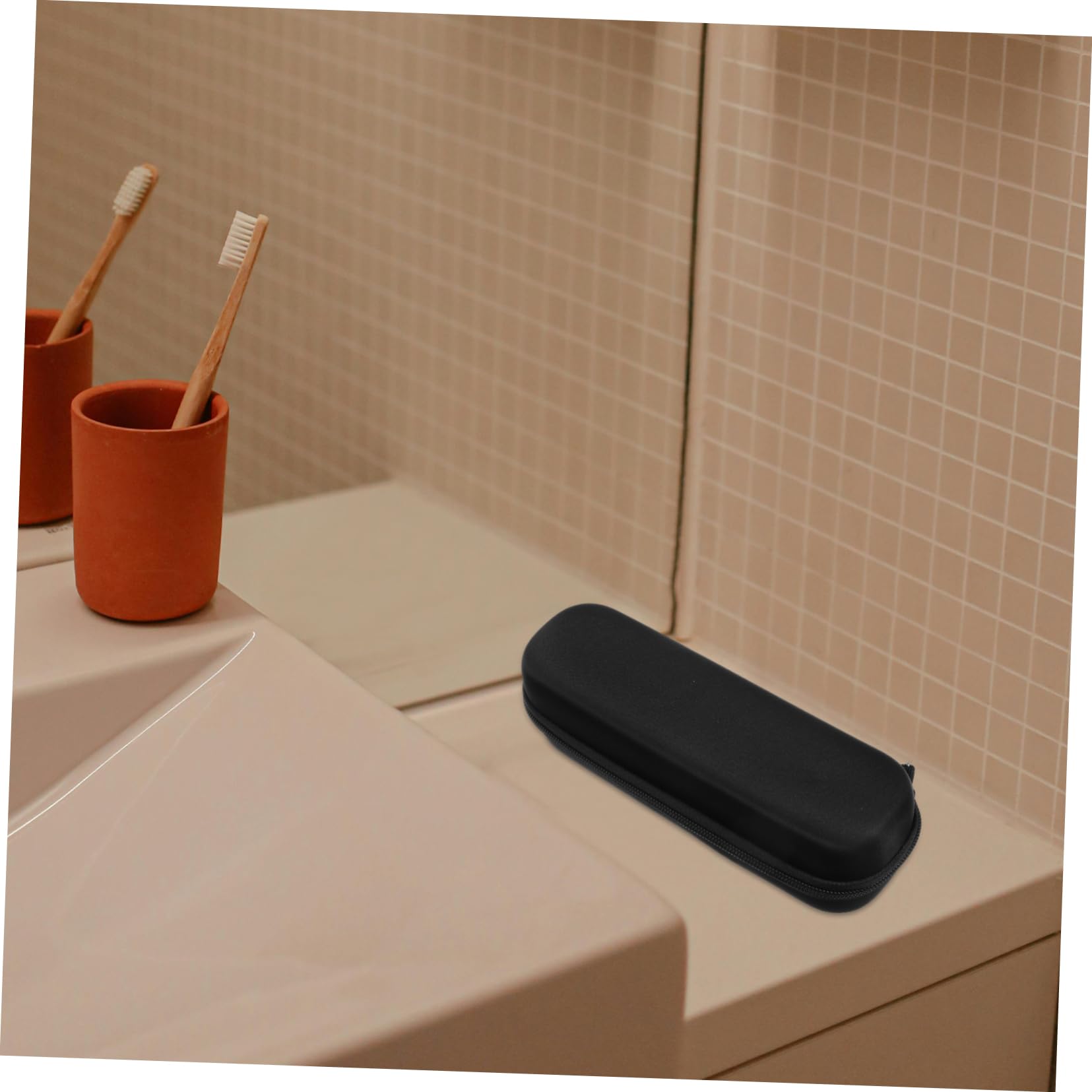 VALICLUD 5 Piezas Bolsas de electricas Soporte magnético Poseedor Bolsa de Viaje para cepillos de Caja de Cepillo portátil Estuche portavoz de Tela Tejida Negro