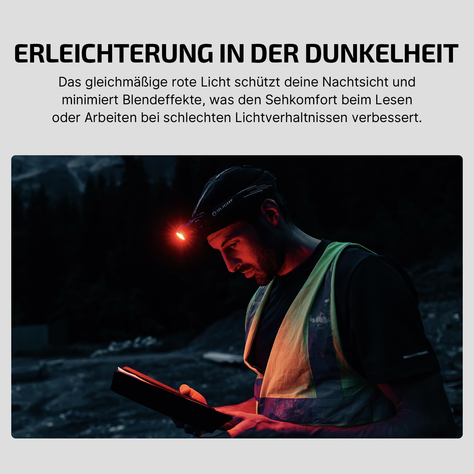 OLIGHT Perun 3 LED Stirnlampe Wiederaufladbar, Superhell 3000 Lumen Kopflampe mit 7 Lichtmodi, Sensor, Rotlicht und Stirnband, IP68 Wasserdichte Mini Headlampe für Campen, Angeln, Jagd Schwarz