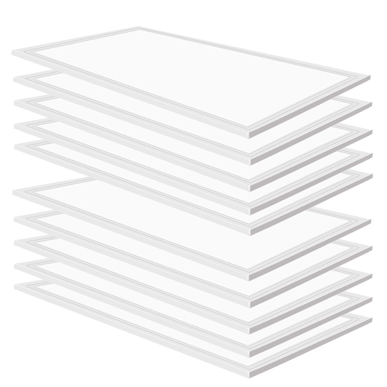 Lifgright 2x4 LED Flat Panel Ceiling Light,10 Pack 7800LM LED Ceiling Light Fixture,0-10V Dimmable,5000K Daylight White Recessed Edge-Lit Troffer Fixture,ETL Certificated,Dustproof,110-277V AC