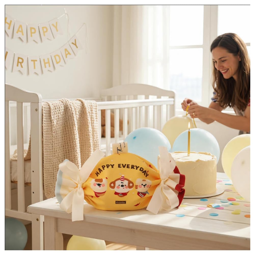 Süßigkeiten Tütchen aus Stoff Geschenktüten Kreative Bonbontaschen Niedliche Süßigkeiten-Tüten für Bonbons Kekse Babys Kinder Geburtstage Hochzeiten Babyparty Ostern Roter Bär 50 Stück