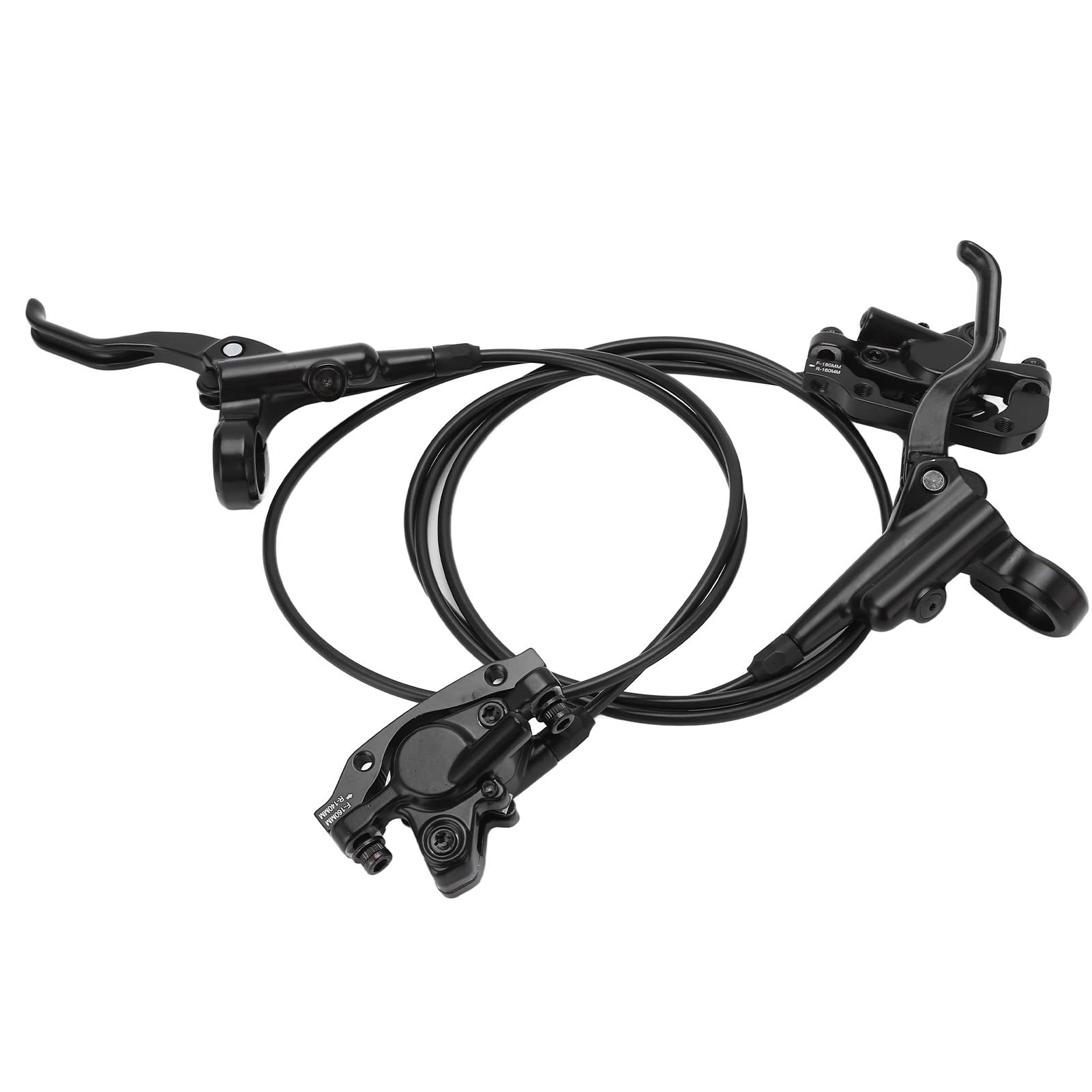 Ensemble de freins à disque de vélo, ensemble de freins à pression d'huile hydraulique pour vélo de montagne, entraînement à double piston avec 2 rotors de disque de frein