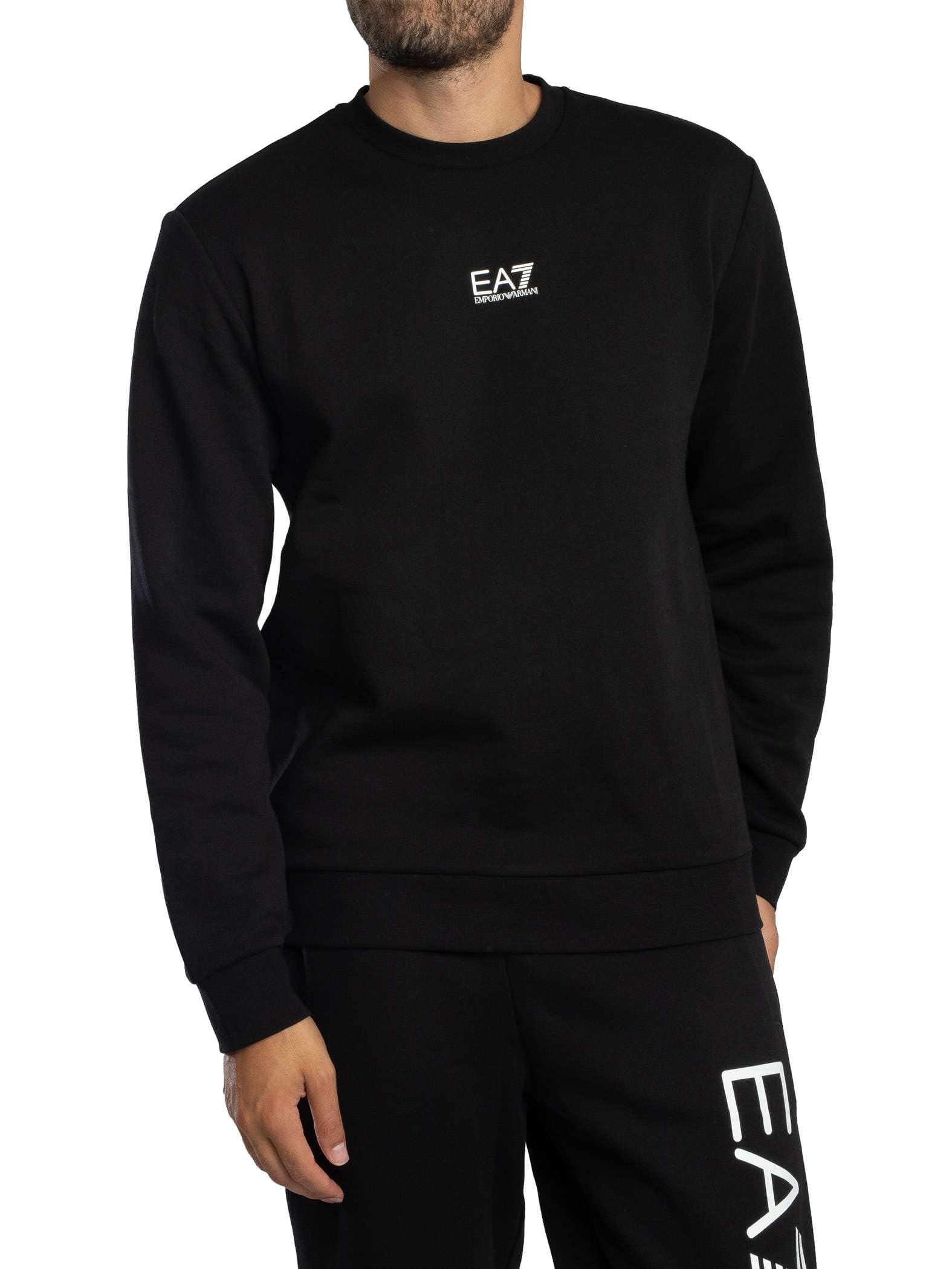 Ea7 Men's Black Felpa Core Sweatshirt, Xl