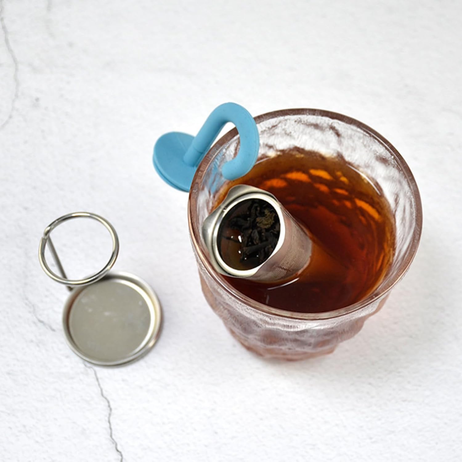 Pack of 2 Umbrella Tea Strainers, Tea Strainer for Loose Tea Bags, Tea Filter Stainless Steel, Tea Infuser for Loose Tea for Tea Lovers, Friends and Family (Blue, Green)