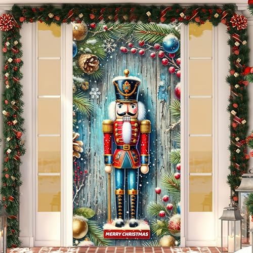 Christmas Nutcracker Soldier Door Hanger Porch Banner Indoor & Outdoor