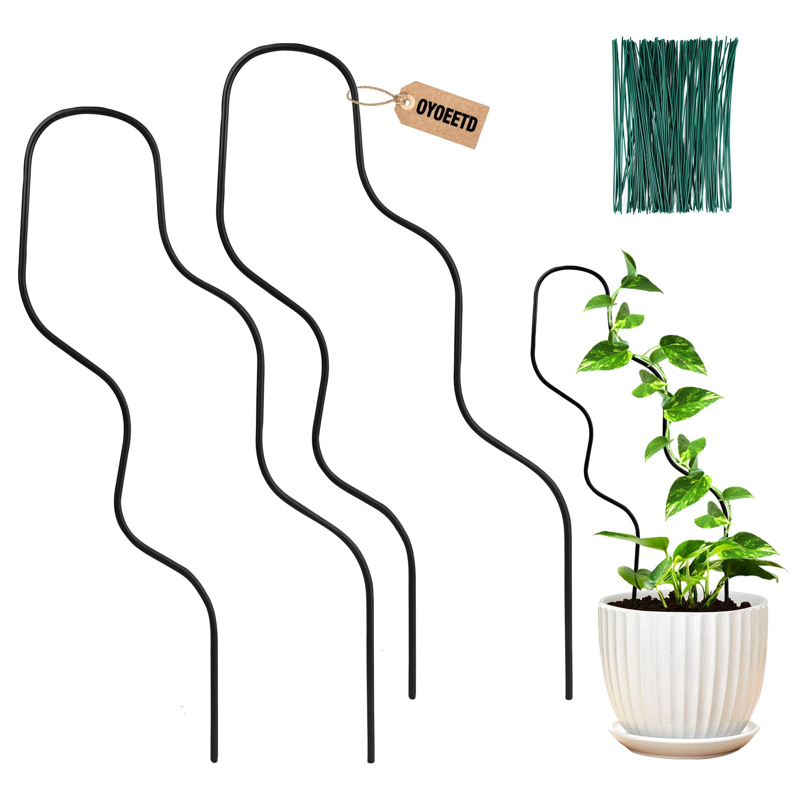 13.4 Inch Small Trellis for Potted Plants, Metal Plant Trellis Indoor