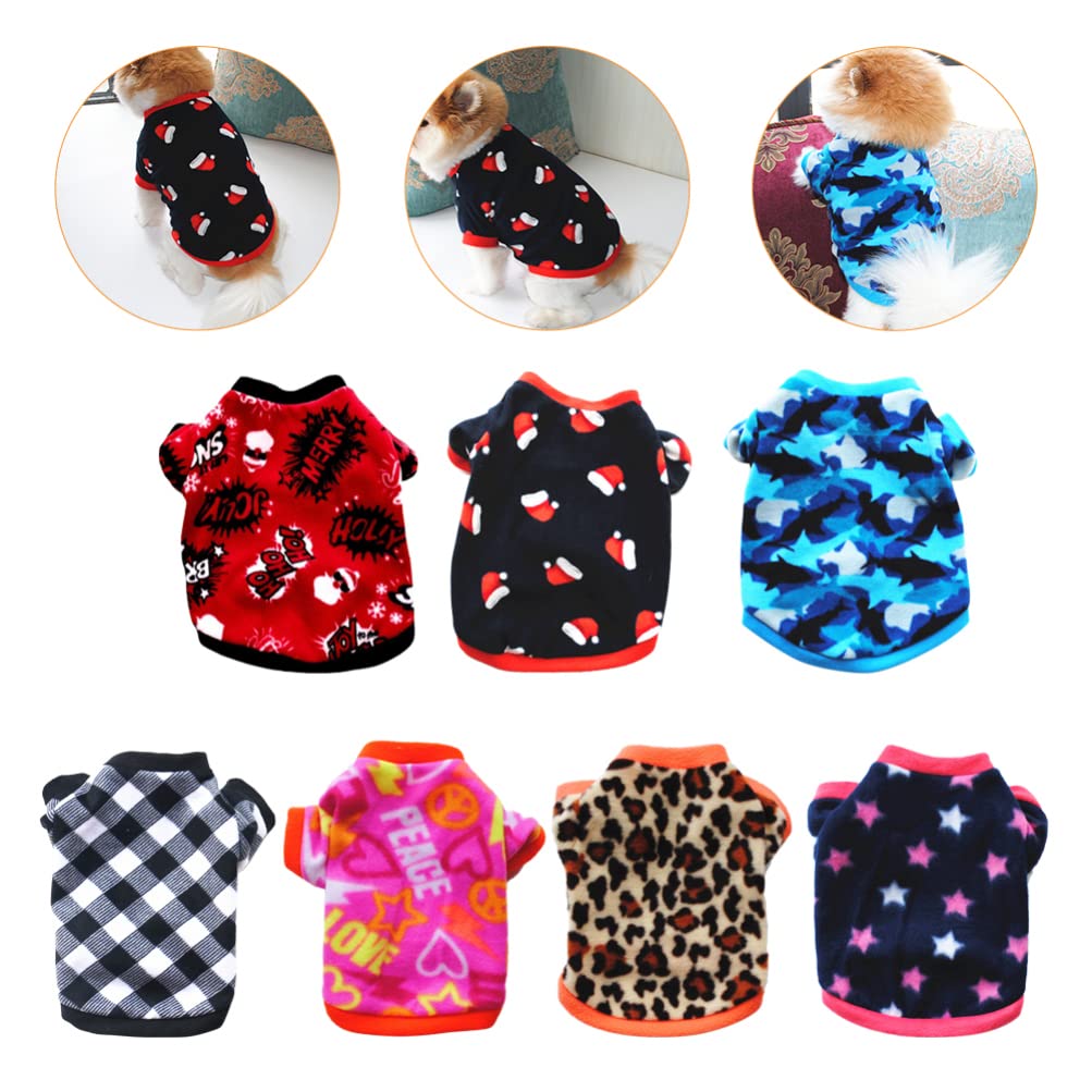 POPETPOP 7pezzi Coutume Autunnale e Invernale per Cani di Abbigliamento per Animali Domestici Vestiti Caldi e Comodi per Cani Leggero e Confortevole Accessorio Fotografico Riutilizzabile