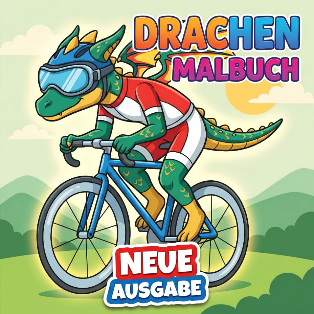 Drachen Malbuch für Kinder: Große Linien, Klare Formen Und Viel Raum Zum Ausmalen – Entspannende Seiten, Leicht, Anfängerfreundlich, Schule Und Zuhause