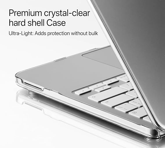 UESWILL Case for MacBook Neo 13 inch with A18 Pro chip Model A3404 Release 2026, Glossy See Through Transparent Cover + Microfiber Cleaning Cloth, Crystal Clear