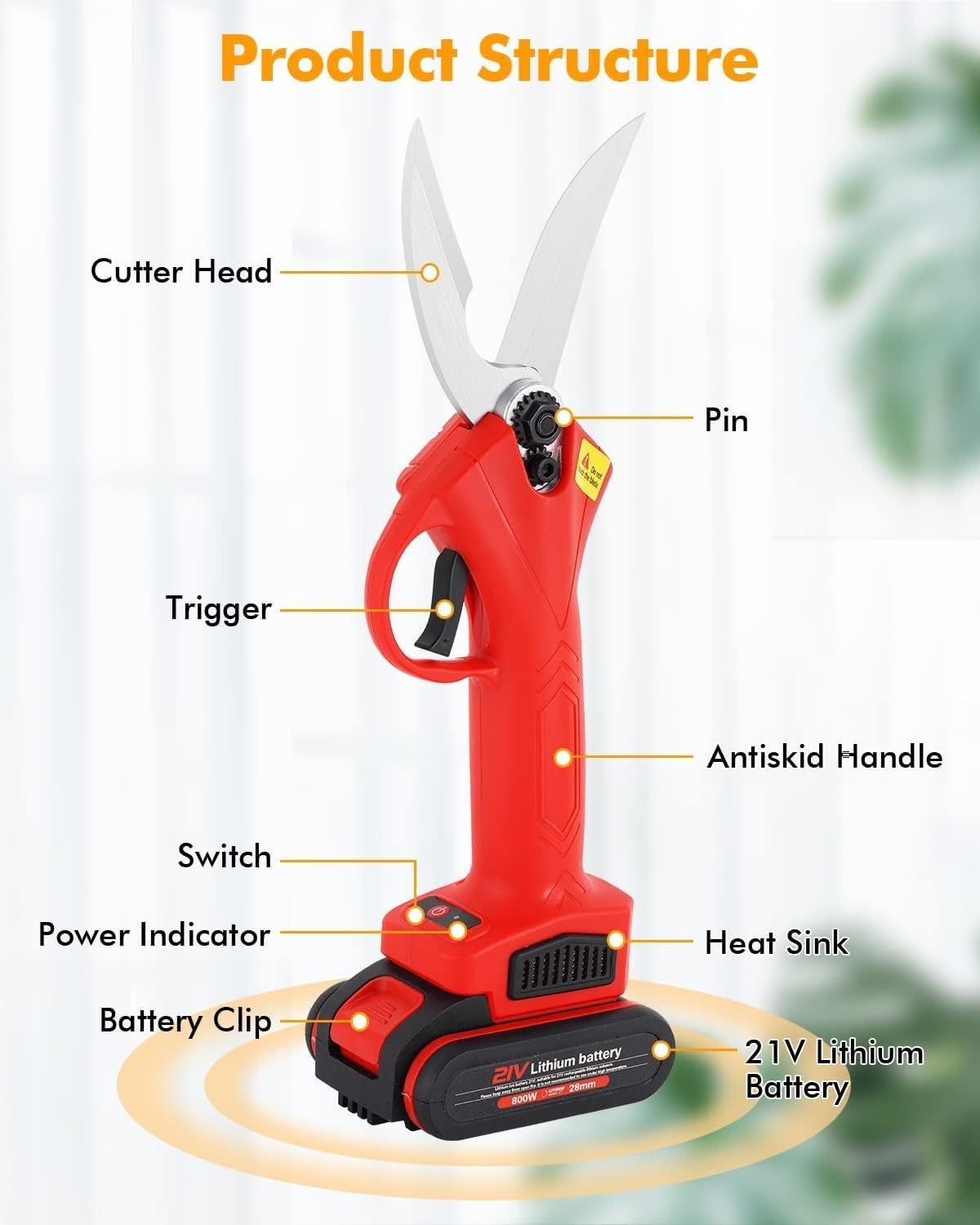 Tijeras de Cocina eléctricas de Alta Resistencia, Profesionales, inalámbricas, de Acero Inoxidable, for Cortar Huesos de Pollo, Aves, Aves de Corral, Carne de rapaz, Cangrejo y mariscos.