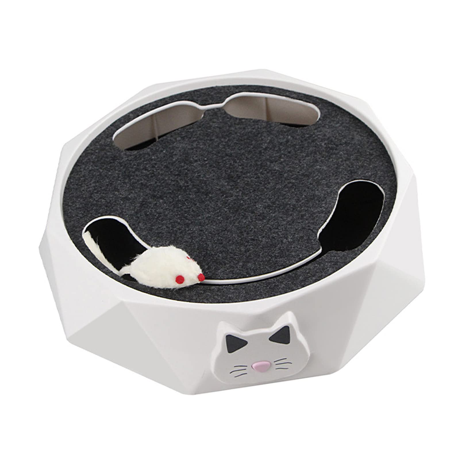 Plateau Tournant électrique Interactif pour Chat, 2 Vitesses Réglables, Puzzle Automatique, Attraper la Souris, Jouet pour Chat pour Une Croissance Saine