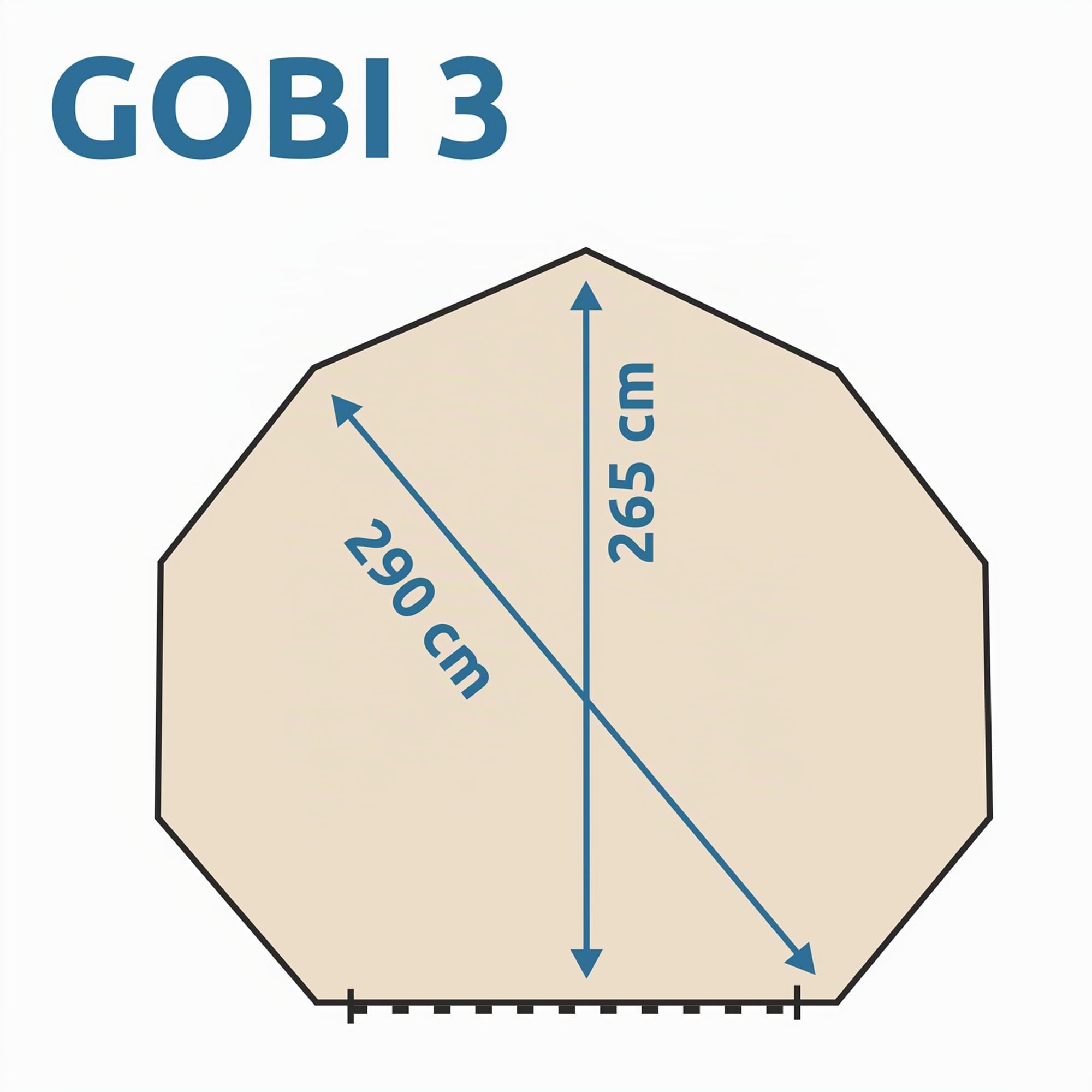 your GEAR Gobi - 3 Personen Tipi Zelt Familienzelt - Pyramidenzelt aus Baumwolle - UV50+ Wasserdicht - Camping Zelt mit Fenster und Bodenwanne für Outdoor & Camping - ohne Mittelstange