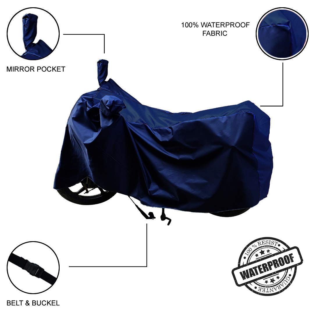 Care4uCompatible for Yamaha YZF R15 V3 Moto GP Edition BS6 2020 |100% Water Proof | UV Protection & Dustproof Bike Body Cover (Navy)