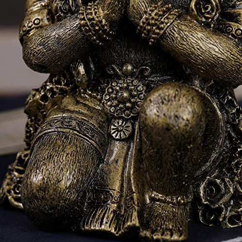 Estatua de Hanuman figura mitológica de resina y metal miniatura 4