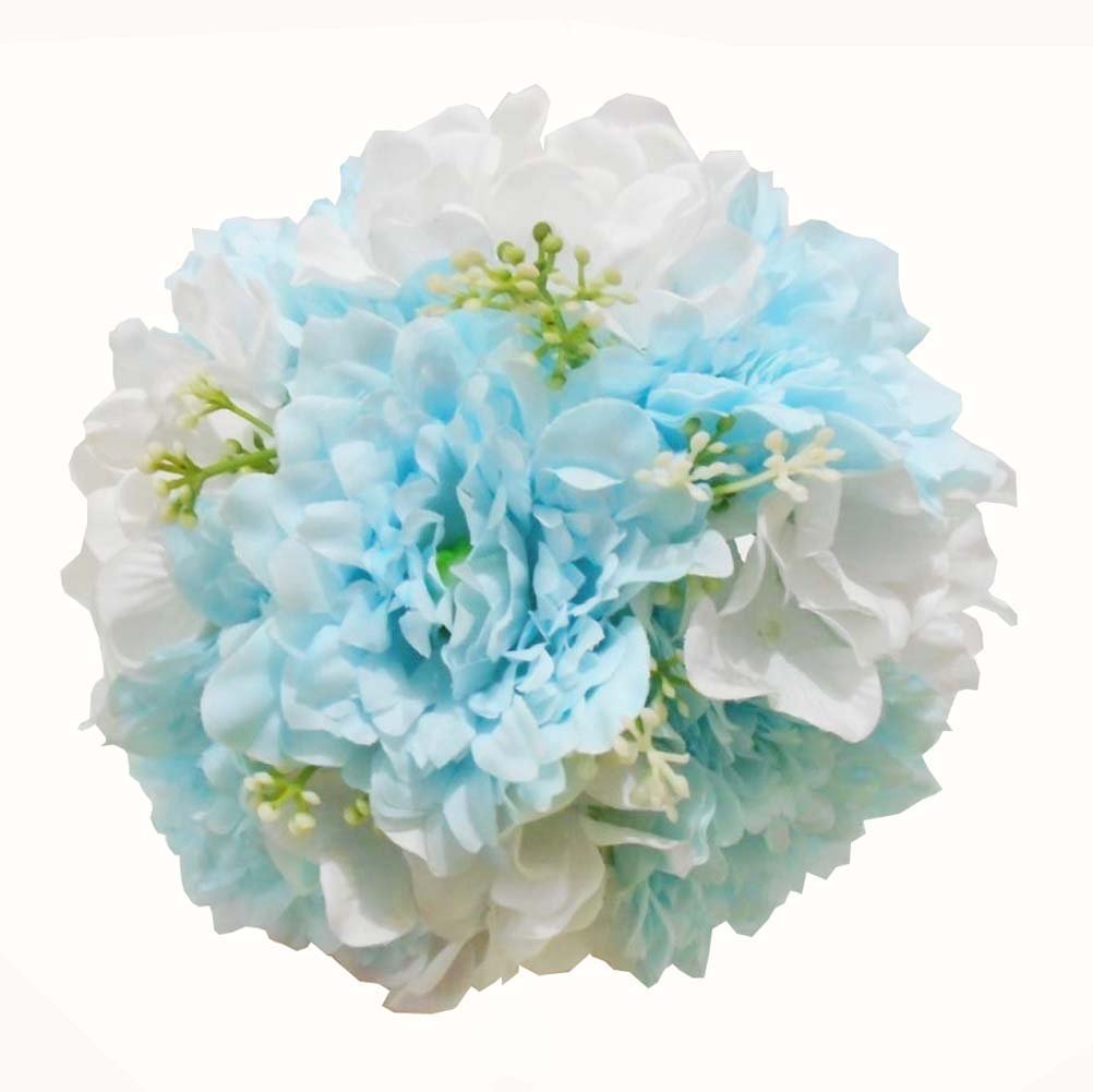 Wedding Artificial Silk Hydrangea Flowers Bouquet Photography Props Banquet Party Arrangement Decorations Baby Blue and White