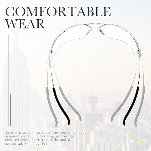 Miniatura 10 de Queekay 50 lentes de seguridad contra impactos UV y arañazos, protección ocular a granel para hombres, laboratorio, ciencias de la construcción