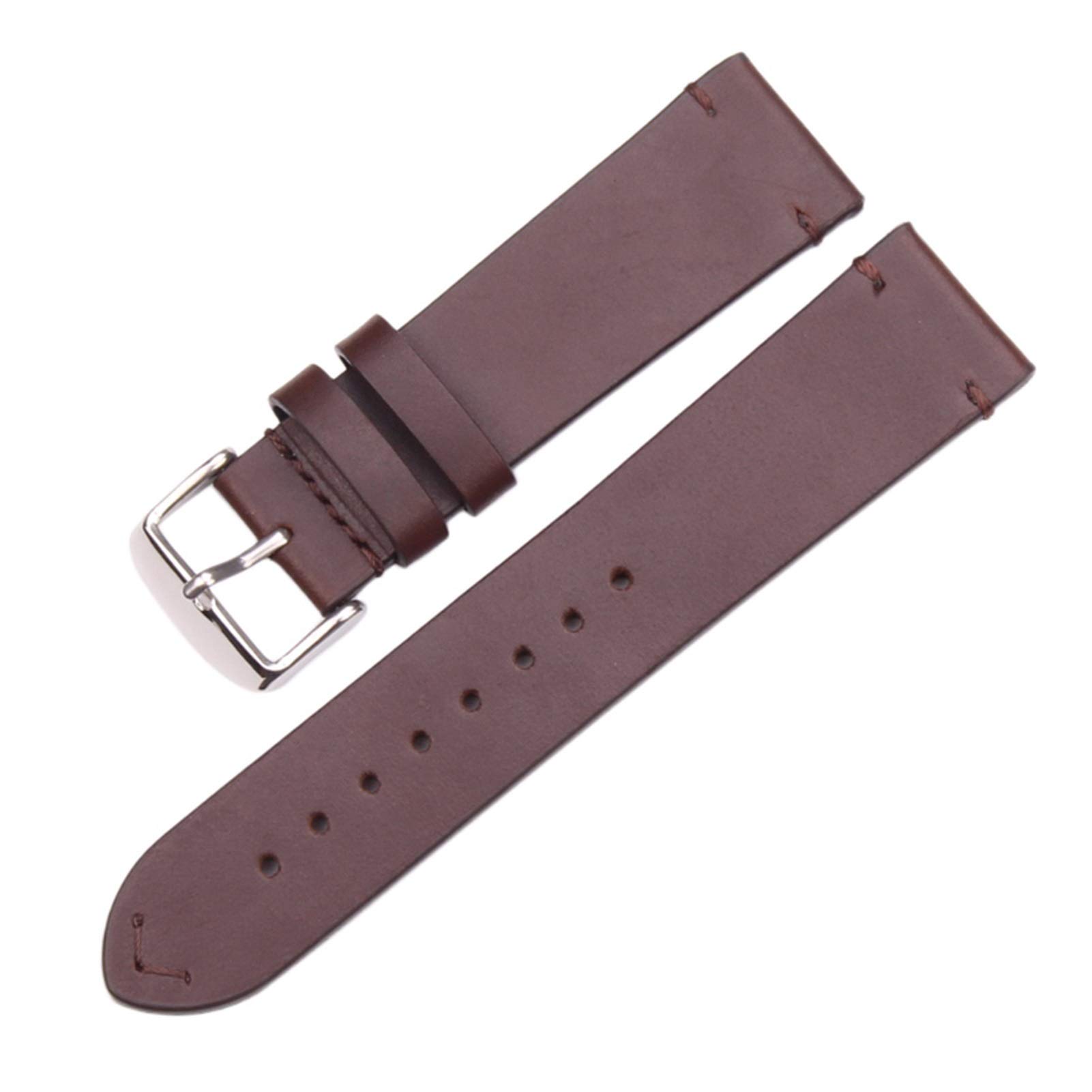 MOLUOleather watch straps Vintage Leather Strap Dark Brown Smooth Watch With 18mm 20mm 22mm Strap Stainless Steel Pin Buckle