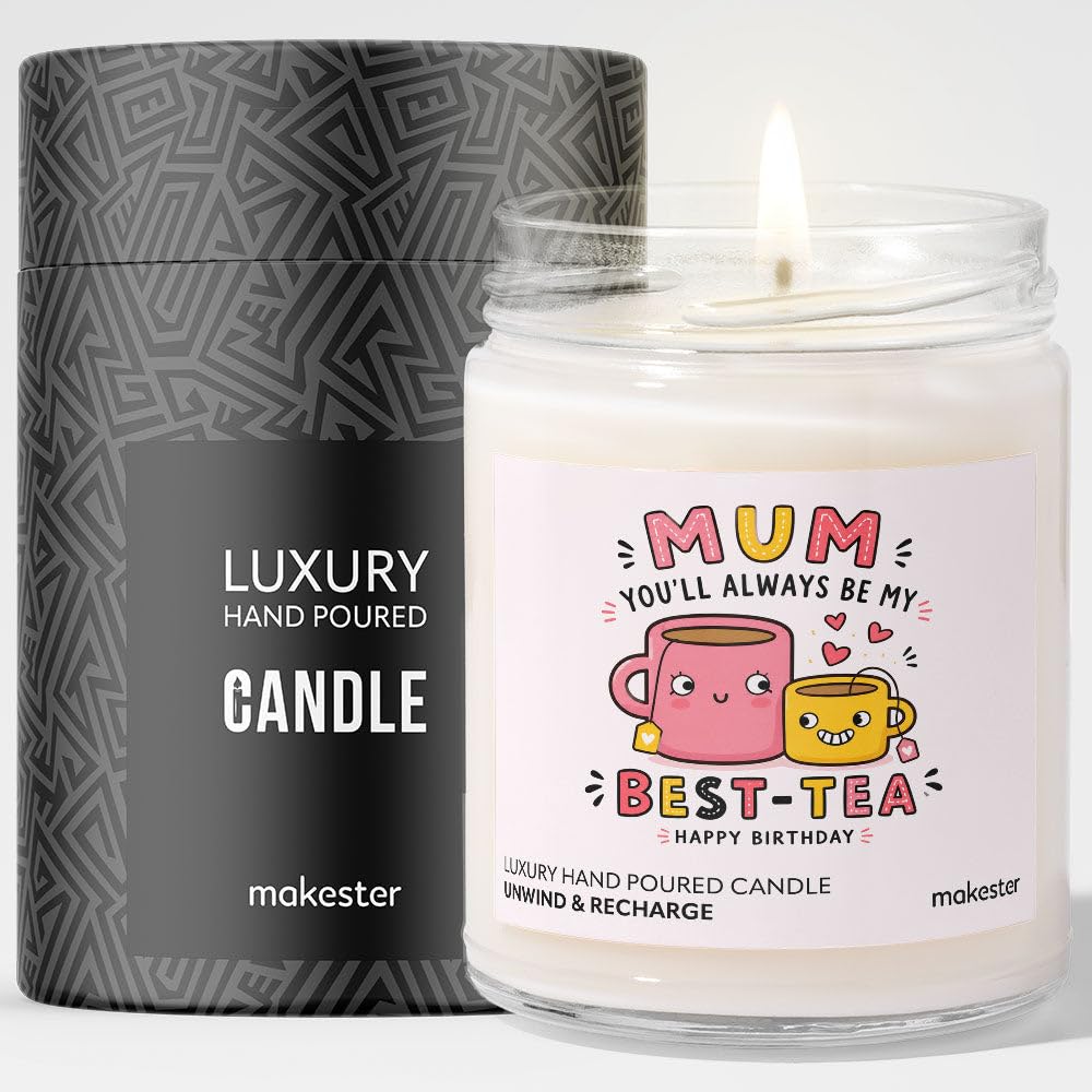 Birthday Gift for Mum - Luxury Soy Wax Candle - Vanilla, Jasmine, Sugared Almond - Makester โ image 1