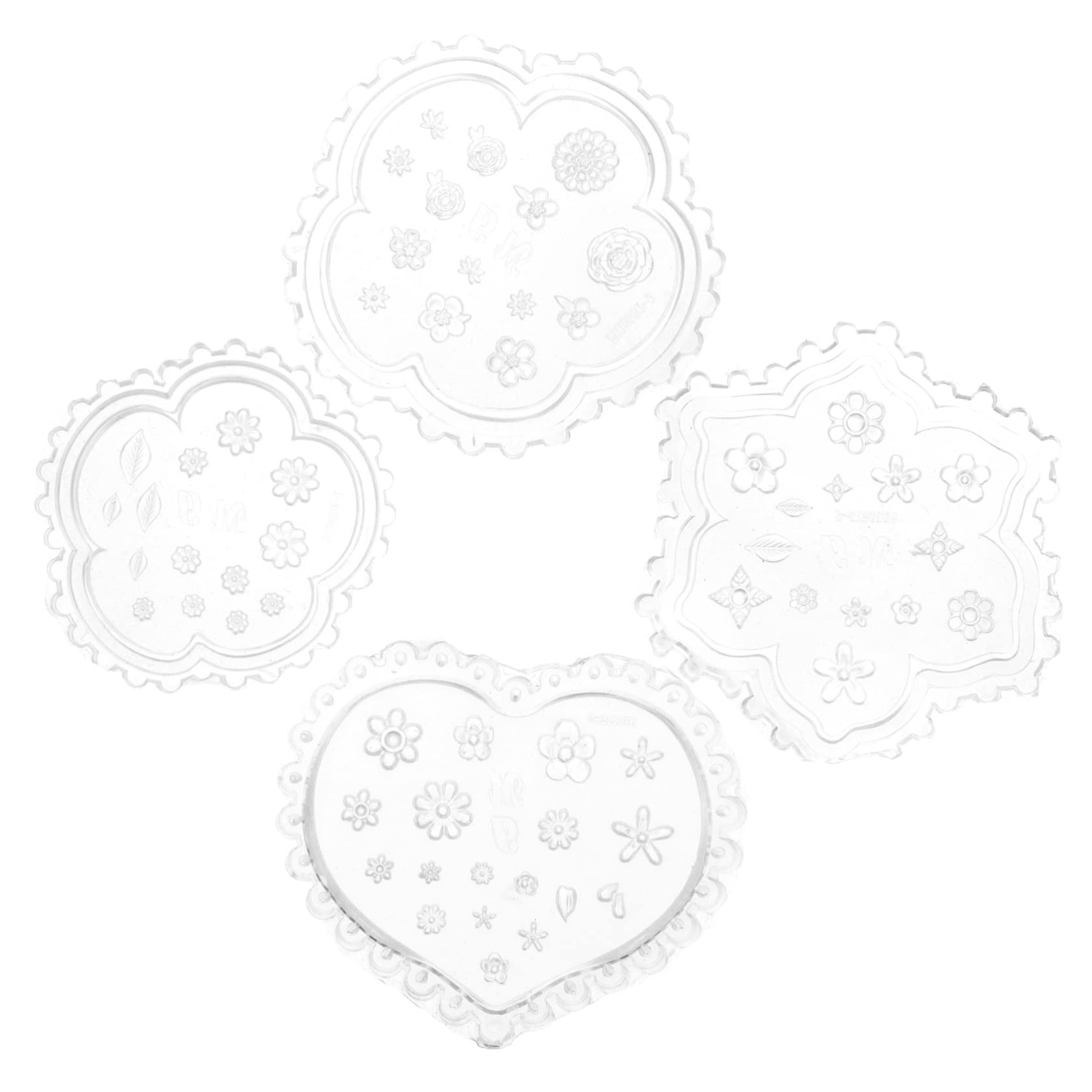 HOMSFOU 4 Set Stampo Per Intaglio Nail Art Fabbricazione Argilla Stampo in Silicone Per Intagliare Le Unghie Strumenti Per Unghie Fai Da Te Gel Di Silice 4 Pezzi*4