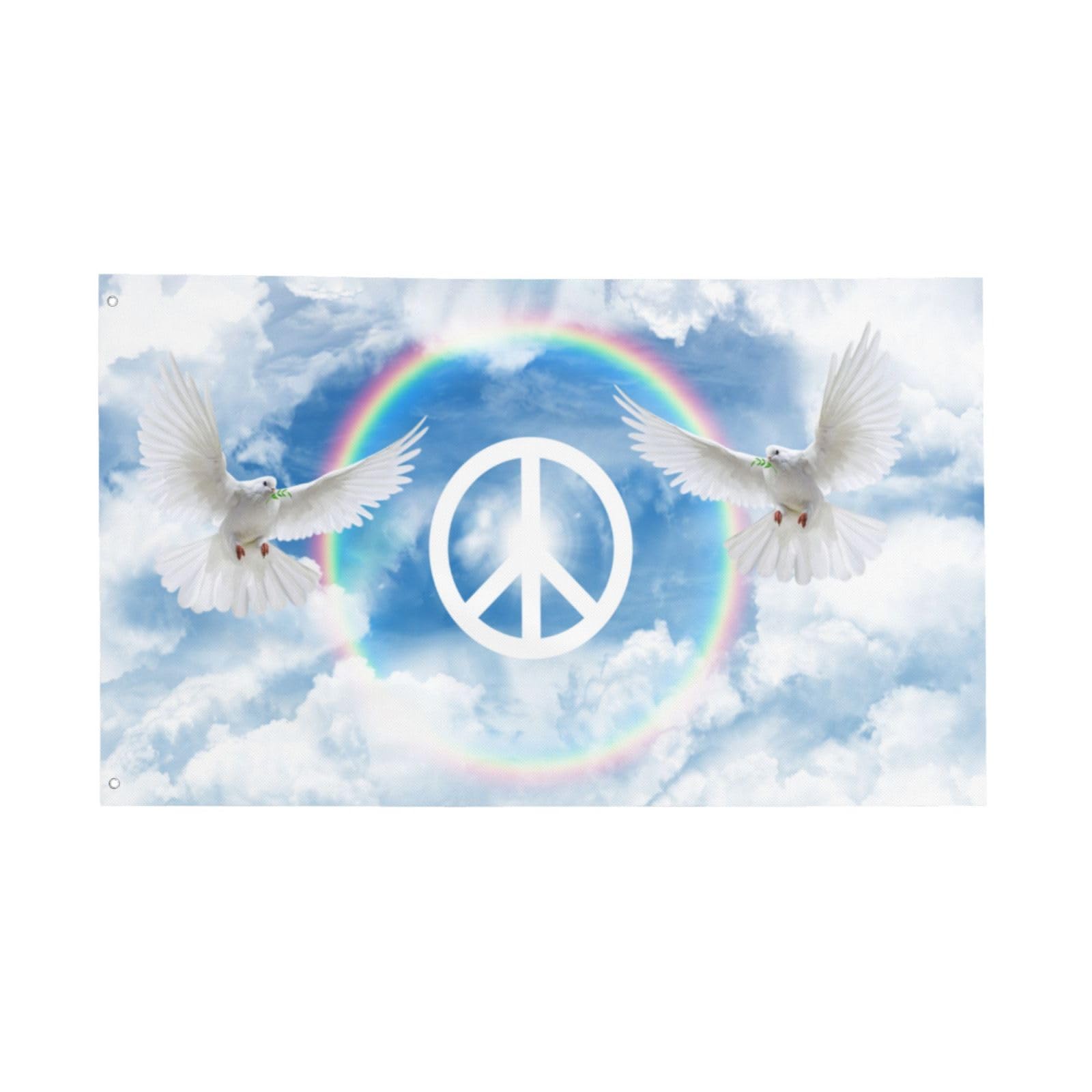 Siiuuol Dove Peace Flag 3x5 Ft Outdoor Indoor With Grommet Rainbow Hippie Peace Outside Deco Garden Yard Home Banner Decorative Sign