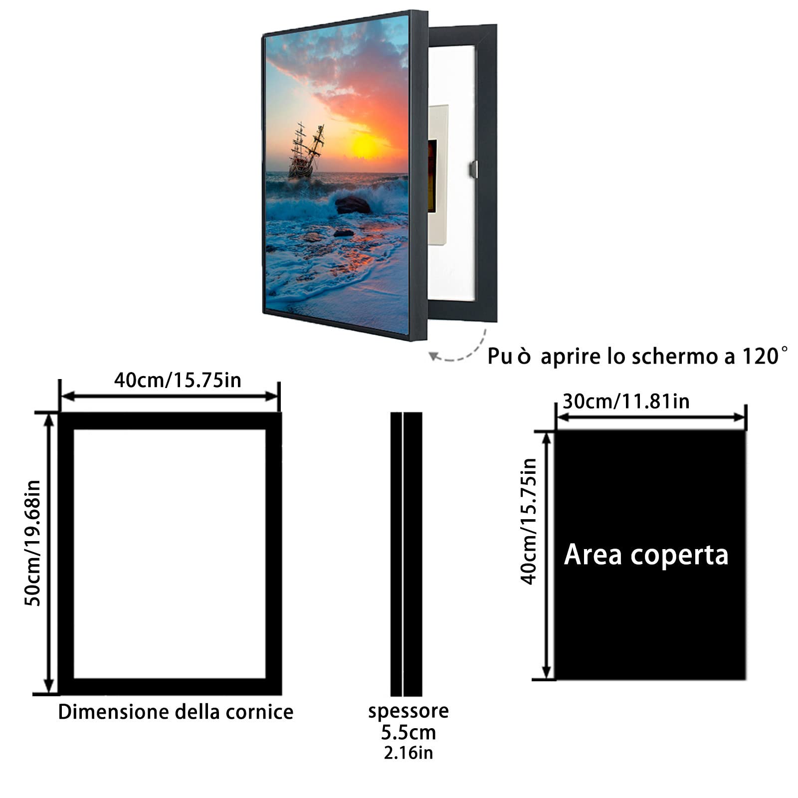 Pintura decorativa de caja de distribución, Caja de medidor de tapa fresca pequeña y moderna, pintura decorativa, caja de distribución vertical débil, protección eléctrica, marco de grietas for mancha