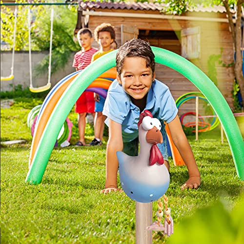 Lisade 5Pcs Funny Chicken Yard Art, Resin Rooster Outdoor Statues Decorative Garden Stakes, Resin Chicken Sculptures Halloween Outdoor Garden Decor Farm Animal Patio Yard Lawn Decoration #TOP3