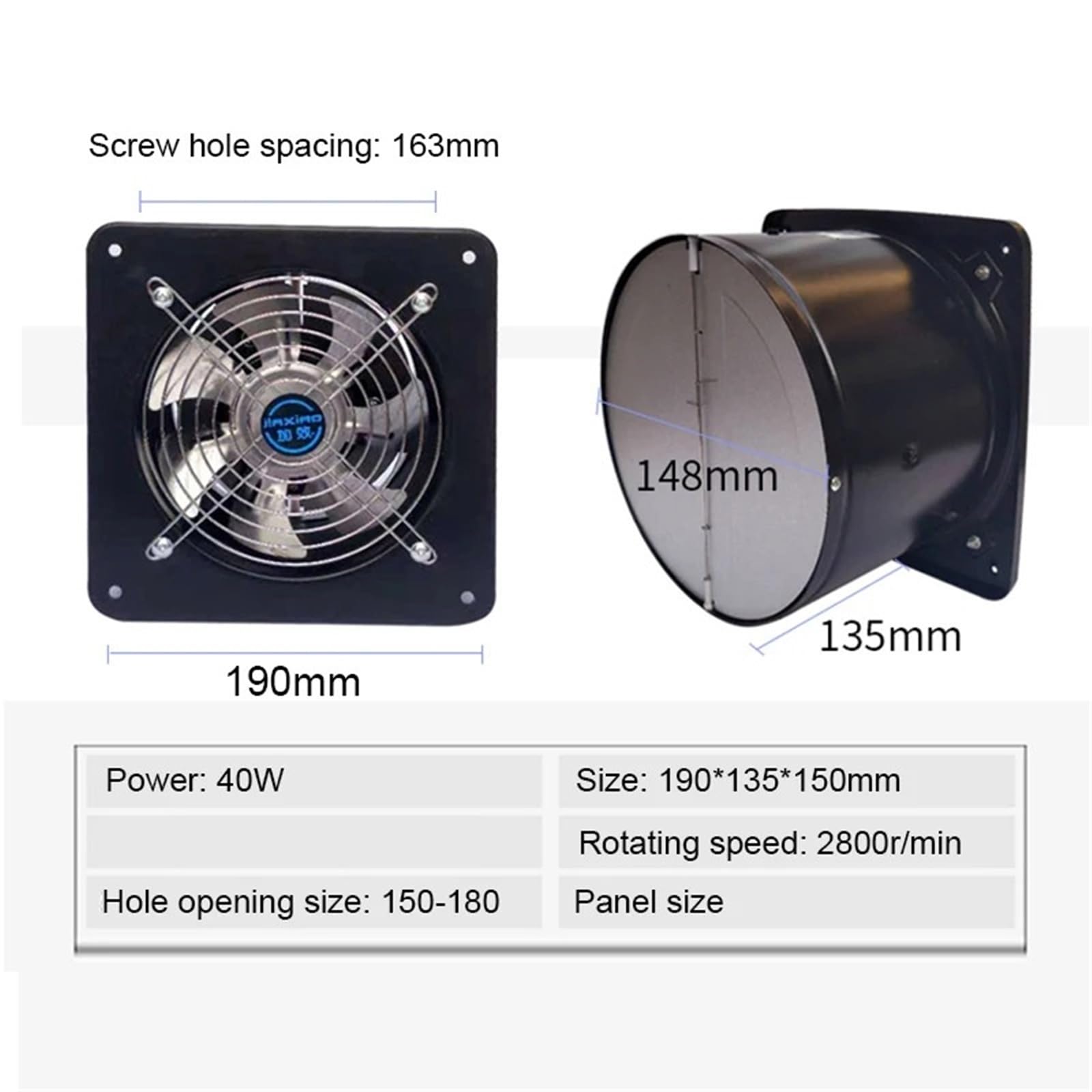 Extractor de aire de 6 pulgadas, extractor de aire en línea de 6 pulgadas, ventilador de cocina, baño, pared, ventana, techo, soplador de aire Para baño y dormitorio