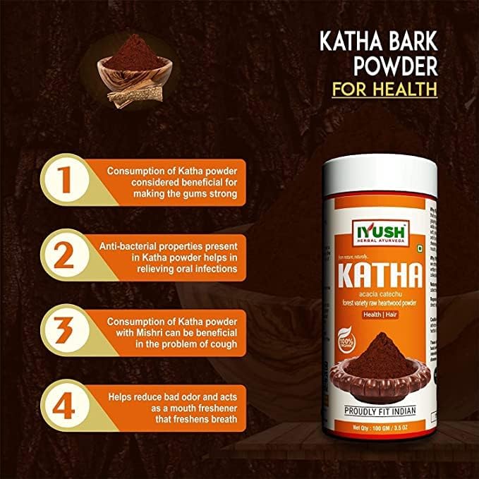 Miniatura 2 de AZAZ Herbal Ayurveda Organic Katha Powder para el color del cabello, Katha Powder para cabello marrón, Katha Powder para el crecimiento del cabello,