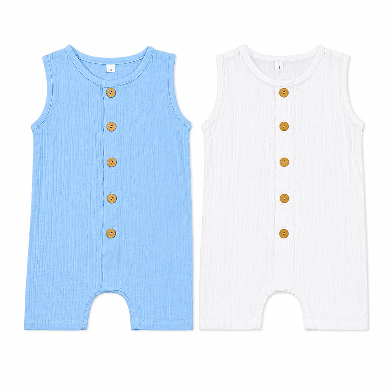 100% Muslin Cotton Newborn Baby Cotton Romper Sleepsuit | Half Sleeve Jumpsuit Bodysuit for Boys & Girls | Soft Breathable Baby Clothes Combo 2 Pack-image-11