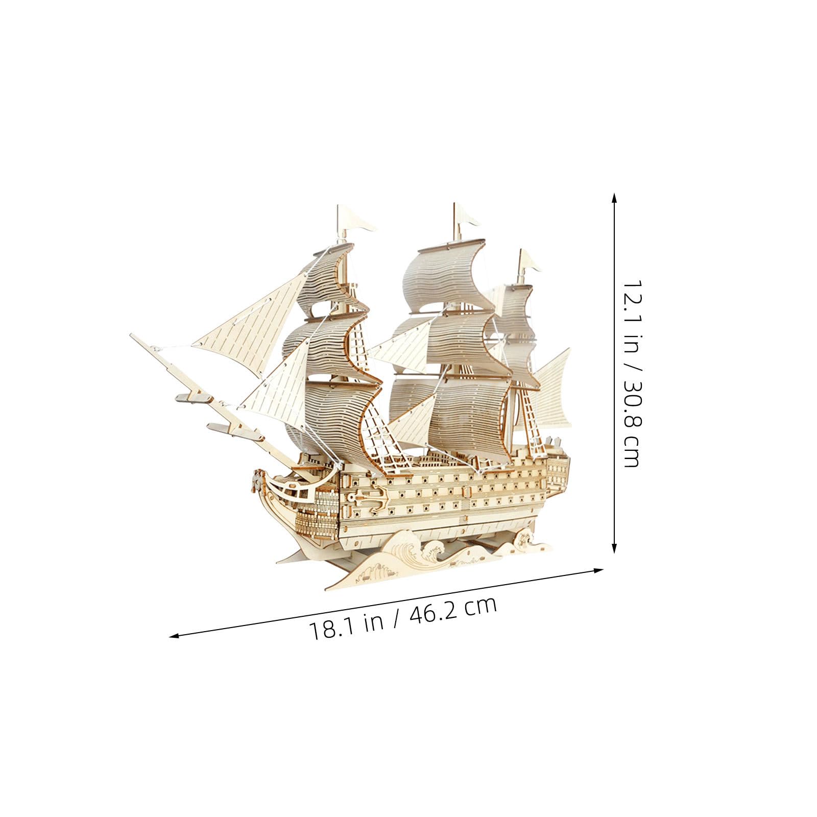 TOYANDONA Puzzle in Legno 3D Veliero Barca a Vela Kit Fai da Te per Adulti Decorazione Marina da Tavolo Assemblaggio Creativo Riproduzione di Nave Storica