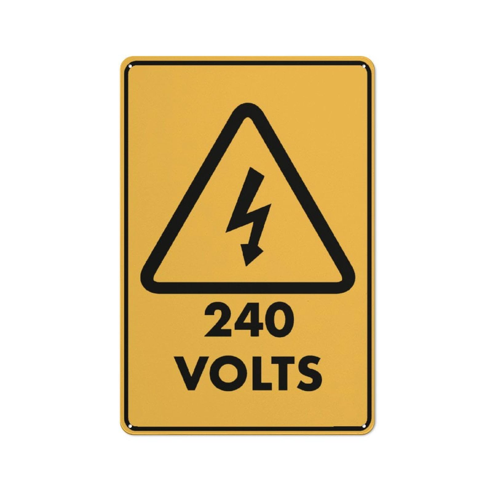 peiyeety Caution 240 Volts-Electrical Hazard Signs Sign 12X8 Inch Aluminum Uv Ink Printed for House and Business