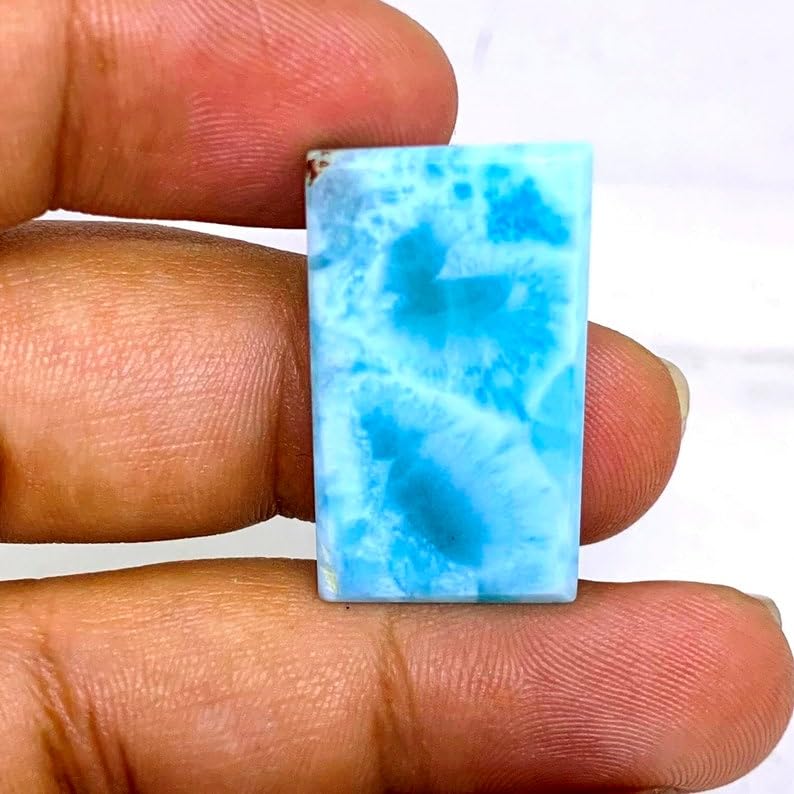 Larimar naturel de qualité gemme rectangulaire pour haute bijouterie artisanale - 5