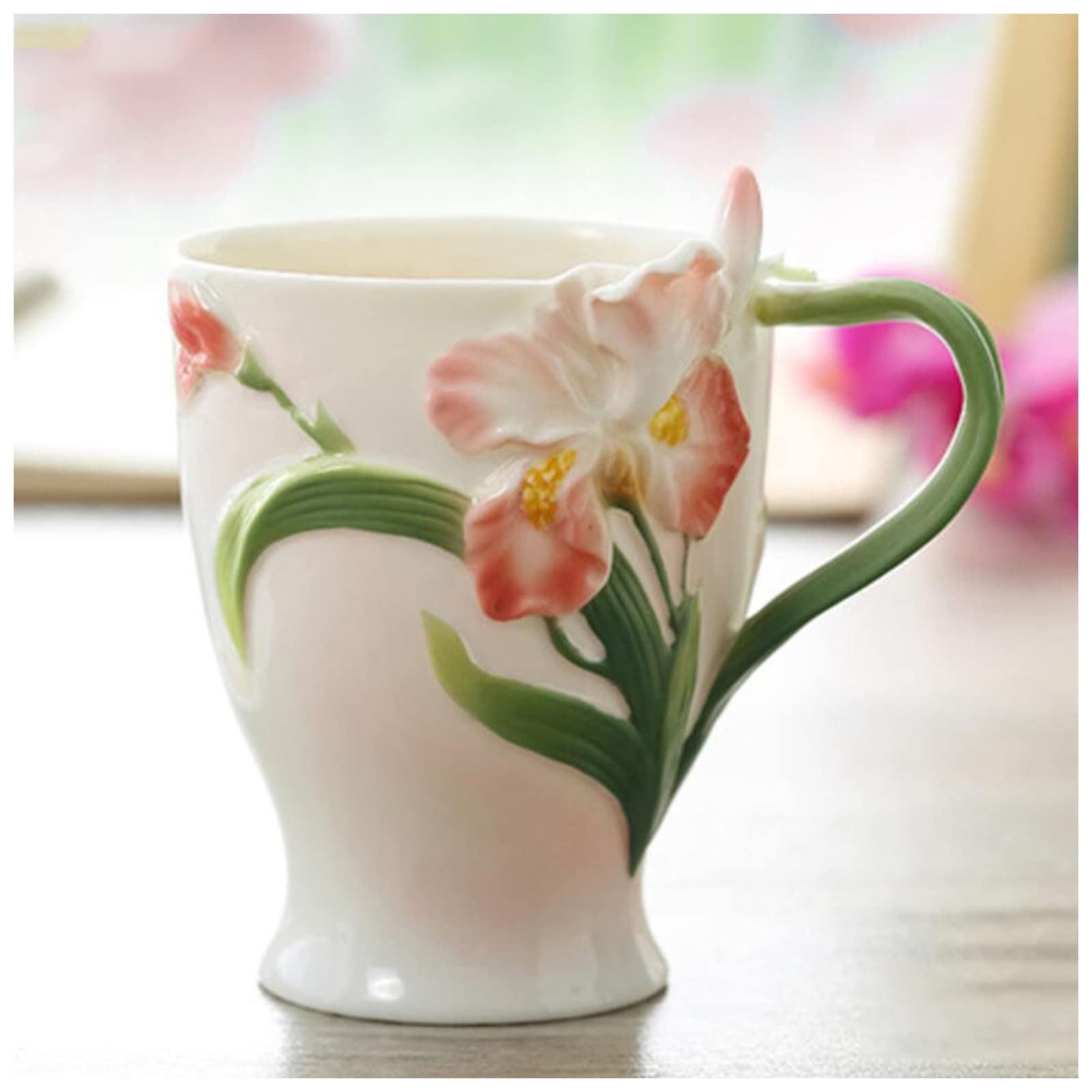 DUnLap Paar Tasse ENAMELWARE-KUNSTHÄNDE Machen Keramik Wassertalen Große Kapazität Haushaltsfrühstücksbecher Set Paare Kaffeetassen Tasse (Color : 350ml, Size : 3)