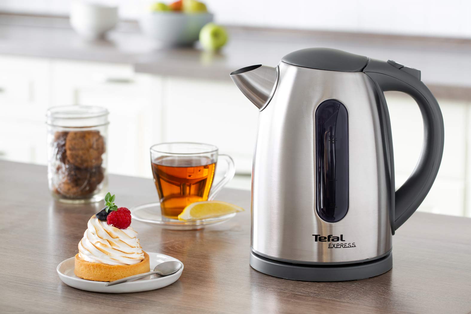 TEFAL Express KI170D40 Czajnik elektryczny 1,7L, Stalowy, Moc 2400W, Wyjmowany filtr, Dwa wskaźniki poziomu wody