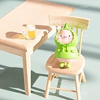 Vista 7 de AUEAR, Juego de 5 accesorios de madera para mesa de comedor en miniatura, 1 12