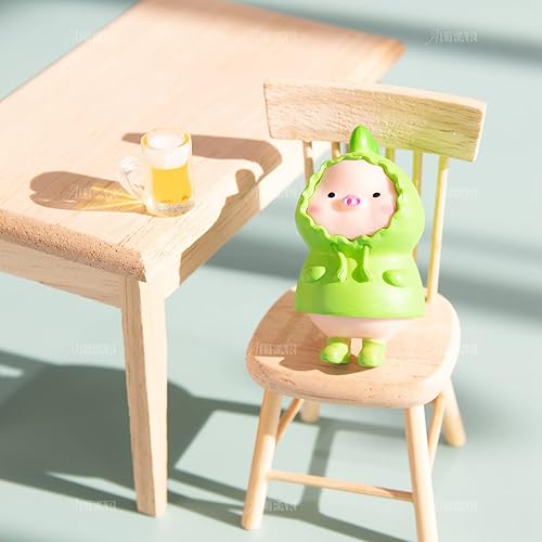 Miniatura 7 de AUEAR, Juego de muebles de madera para mesa de comedor en miniatura, 1 paquete de 5 unidades